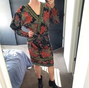 Vintage phoebe floral wrap dress